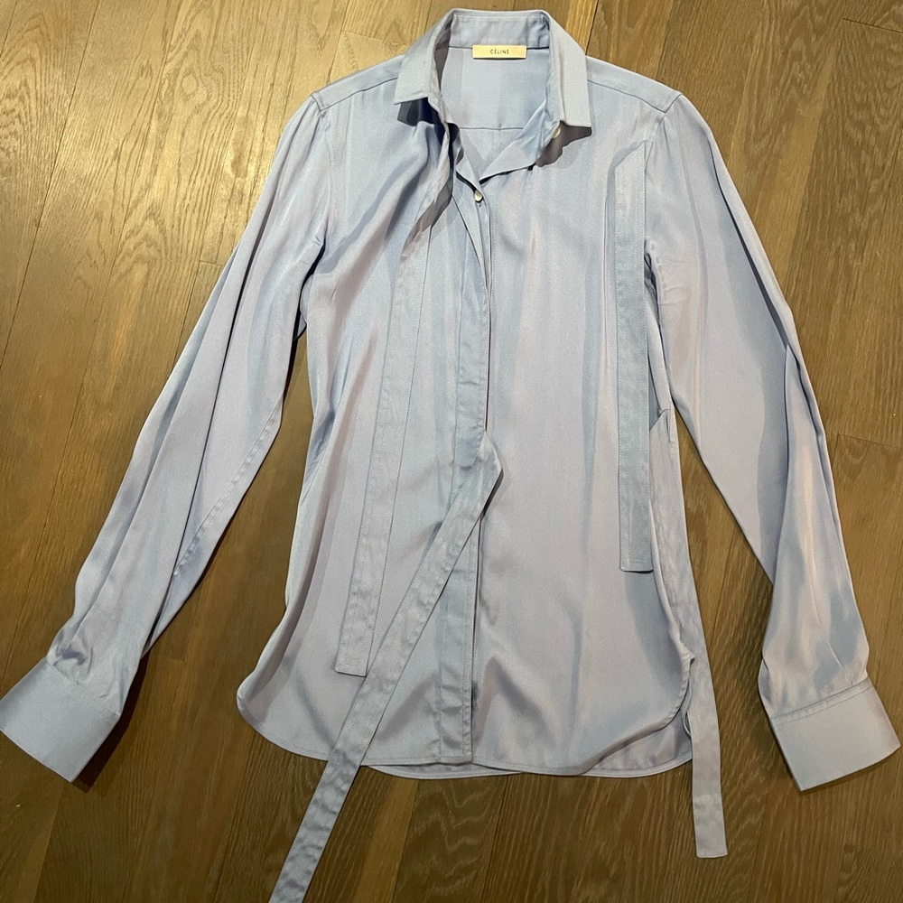 old CELINE blue button up shirt from Phoebe Philo